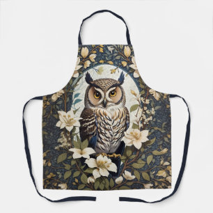 Delantal Hermosas Flores De Búho Y Jazmín