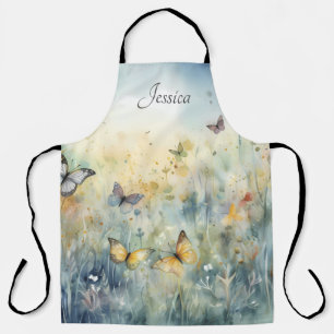 Delantal Hermosas mariposas acuarelas personalizadas