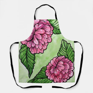 Delantal Hermosas Peonías Rosadas