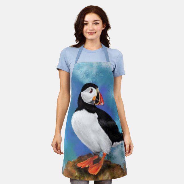 Delantal Hermoso Apron de Puffin Atlántico (Gastado)