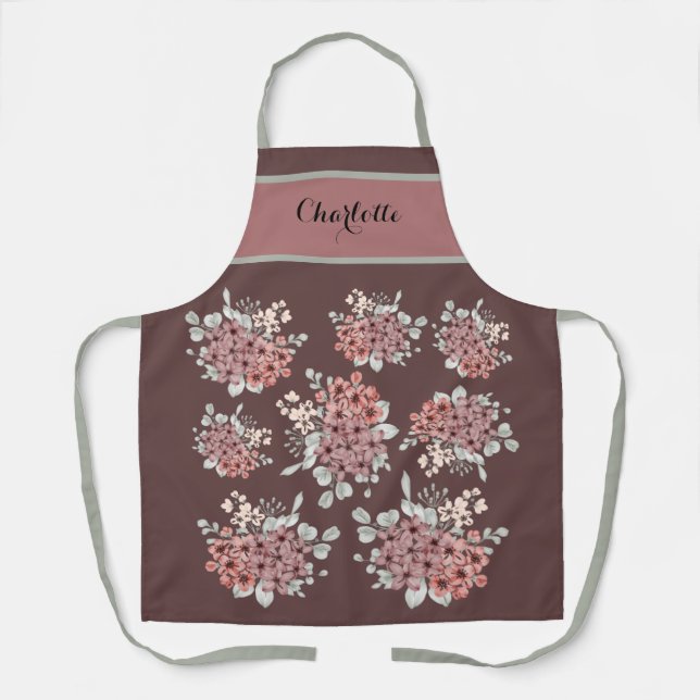 Delantal Hermoso Apron personalizado con flores de campo (Anverso)