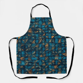 Delantal Hermoso aspecto de patchwork en verde azulado oscu