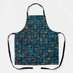 Delantal Hermoso aspecto de patchwork en verde azulado oscu