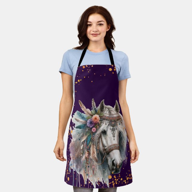 Delantal Hermoso Caballo Boho (Gastado)