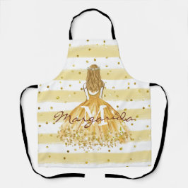 Delantal Hermoso Chica dibujando vestimenta amarilla real