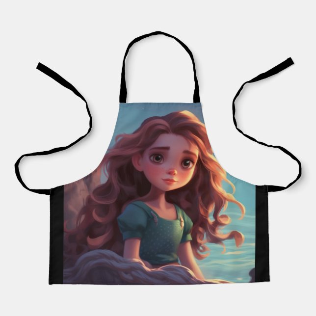 Delantal Hermoso Chica impreso Apron (Anverso)