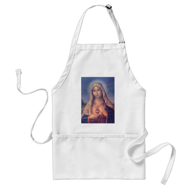 Delantal Hermoso Corazón Sagrado Religioso de la Virgen Mar (Frente)