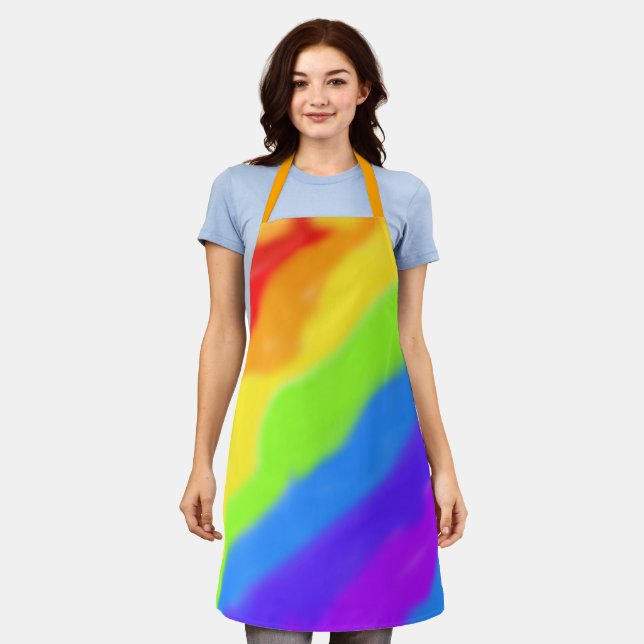 Delantal Hermoso diseño de arco iris abstracto - (Gastado)