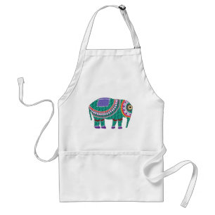 Delantal Hermoso elefante ornato
