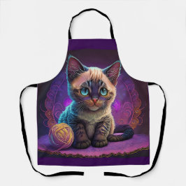 Delantal Hermoso Kitty Con Yarn Ball