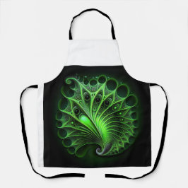 Delantal Hermoso Mandelbrot Verde