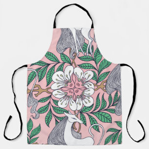 Delantal Hermoso mar de unicornio y ornamento floral circul