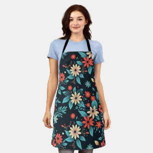 Delantal Hermoso patrón floral de flores