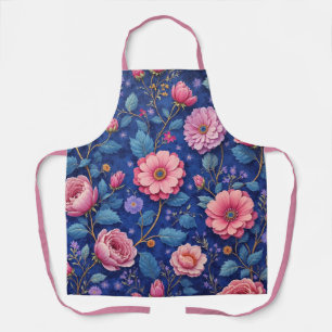 Delantal Hermoso patrón floral rosa