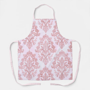Delantal Hermoso patrón victoriano de damasco en rosa agua 