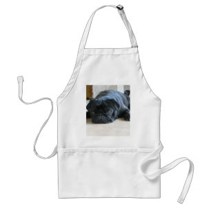 Delantal Hermoso Pug Negro Durmiendo