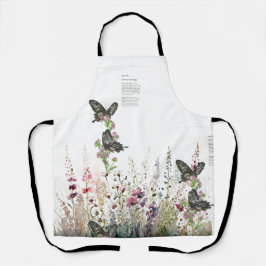 Delantal Hermoso Rosa de Ceilán Pintado A Mano