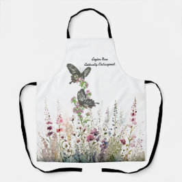 Delantal Hermoso Rosa de Ceilán Pintado A Mano