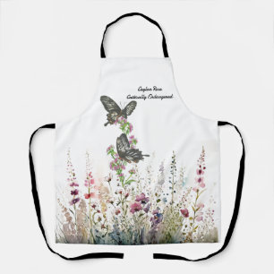 Delantal Hermoso Rosa de Ceilán Pintado A Mano