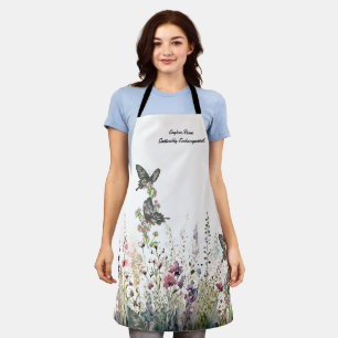 Delantal Hermoso Rosa de Ceilán Pintado A Mano