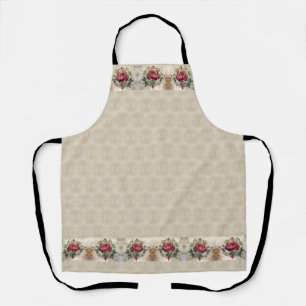 Delantal Hermoso tema victoriano elegante Rosas rojas profu