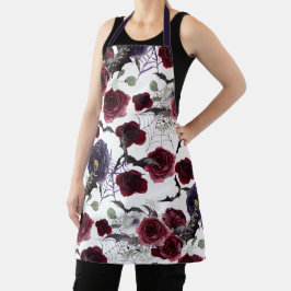 Delantal Hermoso y espeluznante | Rosas góticos oscuros con