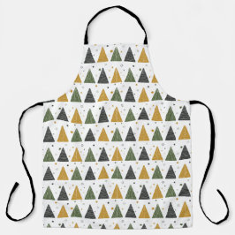 Delantal Hermosos árboles y estrellas navideños