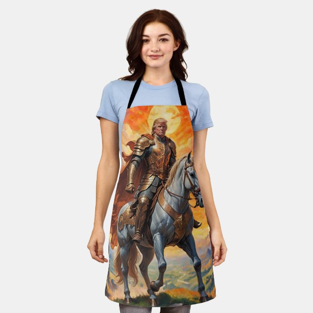 Delantal Heroico guerrero Trump en armería dorada (Gastado)