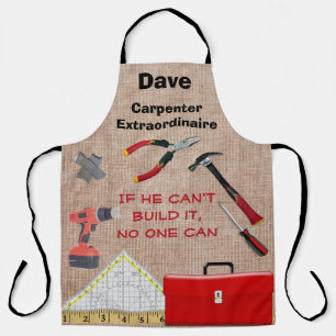Delantal Herramientas de Carpenter Extraordinaire Monograma