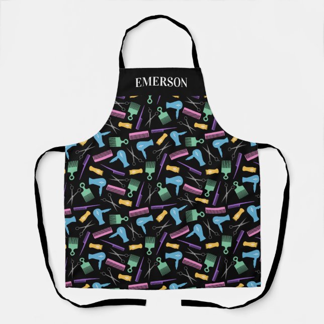 Delantal Herramientas de estilo de pelo negro y pasteles Añ (Anverso)