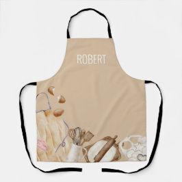 Delantal Herramientas de horneado personalizadas, caqui, bl