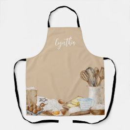 Delantal Herramientas de horneado personalizadas, caqui, bl