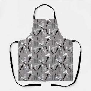 DELANTAL HERRAMIENTAS DEL PELO DISEÑO DE PATRÓN EN GRIS D