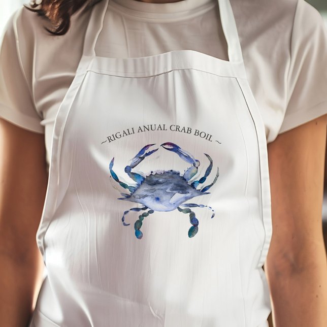 Delantal Hervido de cangrejo azul único (Custom aprons blue crap art by Victoria Grigaliunas Do Tell A Belle personalized)