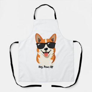 Delantal Hey Vintage, Patas Arriba Corgi con Gafas Divertid
