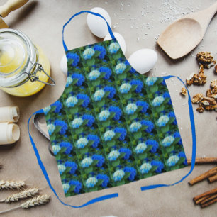 Delantal Hidrangea azul florece patrón floral Apron
