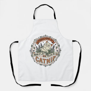 Delantal Hierba Gata Gato Hierba Vintage Vector Arte Diseño