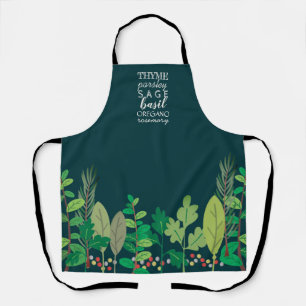 Delantal hierbas para cocinar verdes de color Personalizado