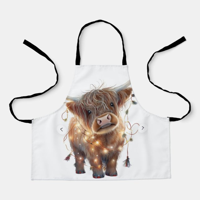 Delantal highland cow xmas All-Over Print Apron (Anverso)