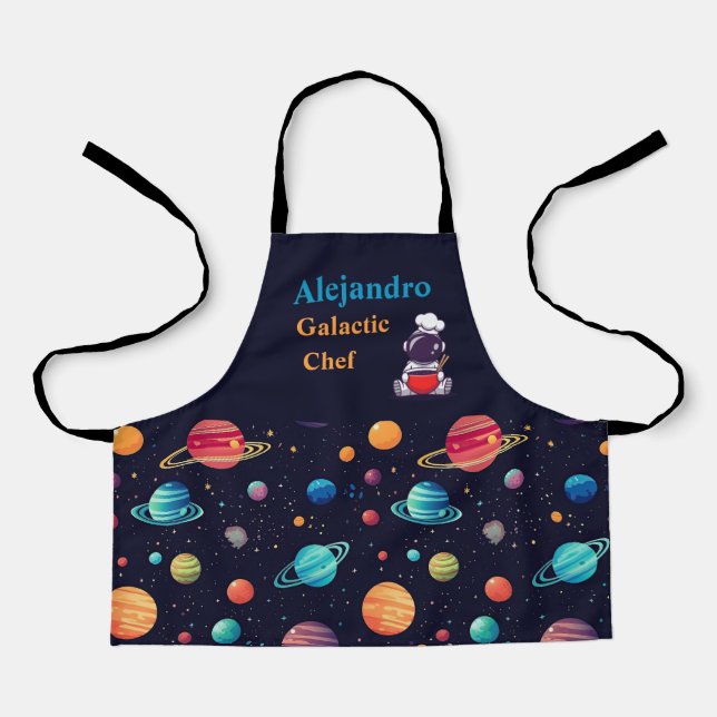 Delantal Hijos de chef galáctico de temática espacial perso (Anverso)