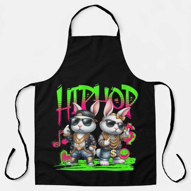 Delantal Hip Hop Bunnies (Anverso)