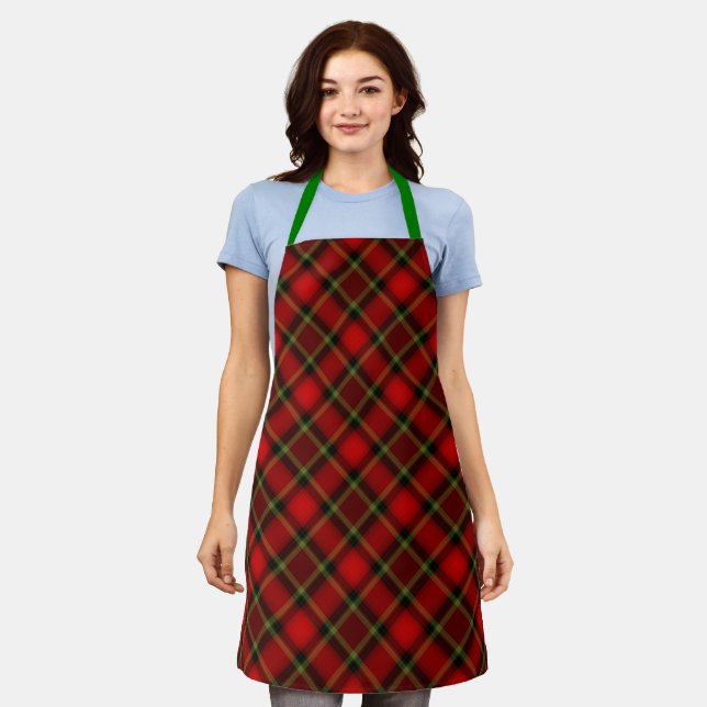 Delantal Hip Red Green Plaid Chef Baker Womens Apron (Gastado)