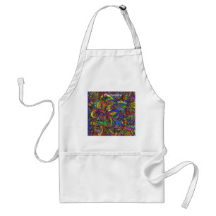 Delantal Hippie Groovy Diseño Psicodélico Thunder_Cove