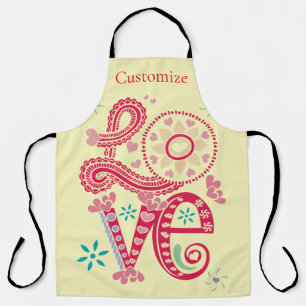 Delantal Hippie Groovy Love Rótulo Thunder_Cove