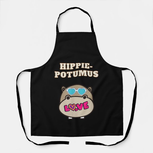 Delantal Hippie Potumus Baby Hippopótamo Lover (Anverso)