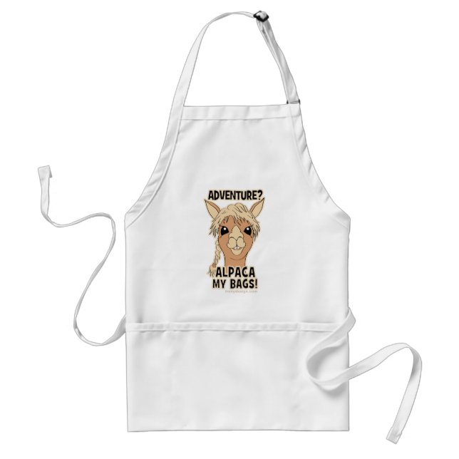 Delantal Hipster Adventure Alpaca My Bags Pun (Frente)