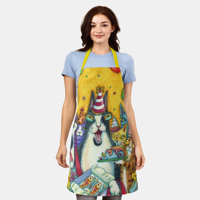 DELANTAL HISS N' FITZ GATOS, KITTENS, MICE, DIVERTIDO CUMPL (Gastado)