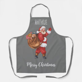 Delantal Ho ho ho ho Monogramé Feliz Navidad Santa Claus