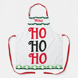 Delantal Ho Ho Ho   Navidades de nombre del chef Personaliz