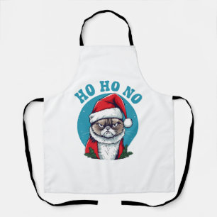 Delantal Ho ho no - divertido gato gruñón de santa